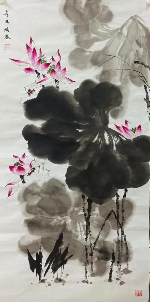 甘竹轩签约画家刘德春写意荷花