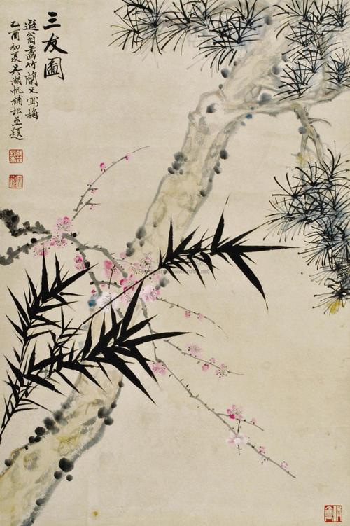 0101 三友图 立轴