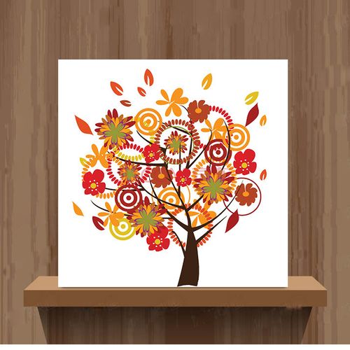 恋之屋现代客厅装饰画卧室餐厅无框画壁画挂画简约幸福树彩色发财树