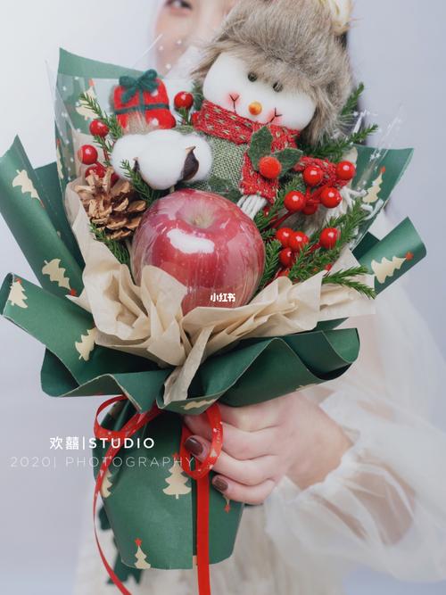 圣诞节苹果花束#苹果花束#圣诞节花束_花束_圣诞节去哪玩_圣诞节礼物