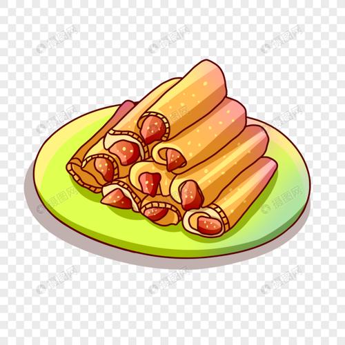 卡通食物春卷