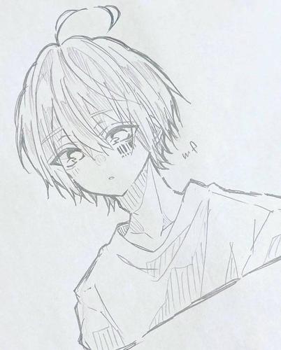 男生为主的动漫线稿不难寒假画画吧