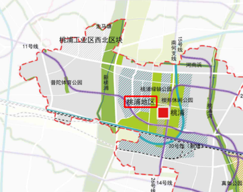 上海市普陀区的地图以及桃浦智创城