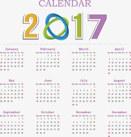 2017年日历 日历 2017年年历 年历 201