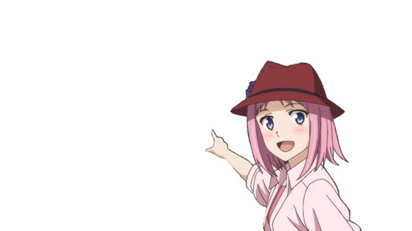 求这张图片的原始素材,或者类似的动漫人物指向图片左上或上方的图片