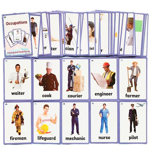 小学英语职业分类单词卡片幼儿启蒙教具英文点读笔早教闪卡