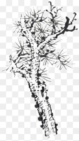 雪天的松柏树简笔画