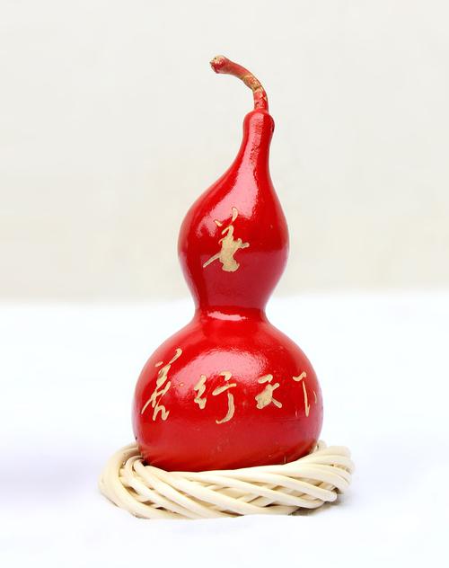 悦木之源 天然葫芦摆件善行天下红(一对)