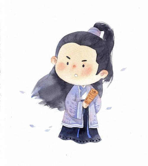 水彩教程画一个汉服小公子