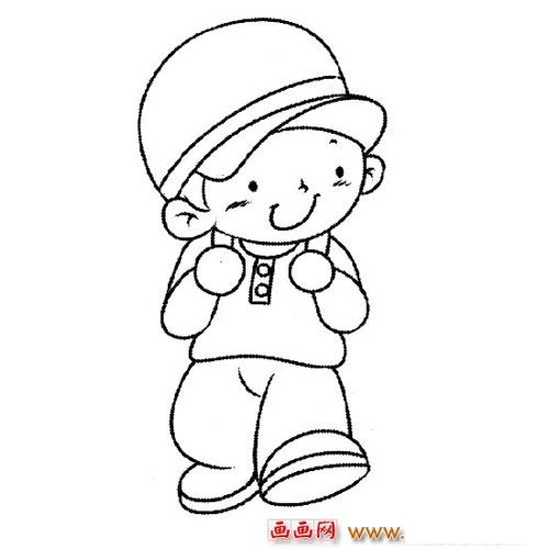 人物简笔画:上学的小男孩_动漫人物_儿童简笔画大全