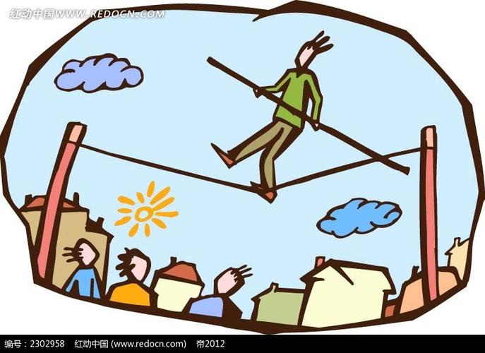 走钢索的男人韩国插画