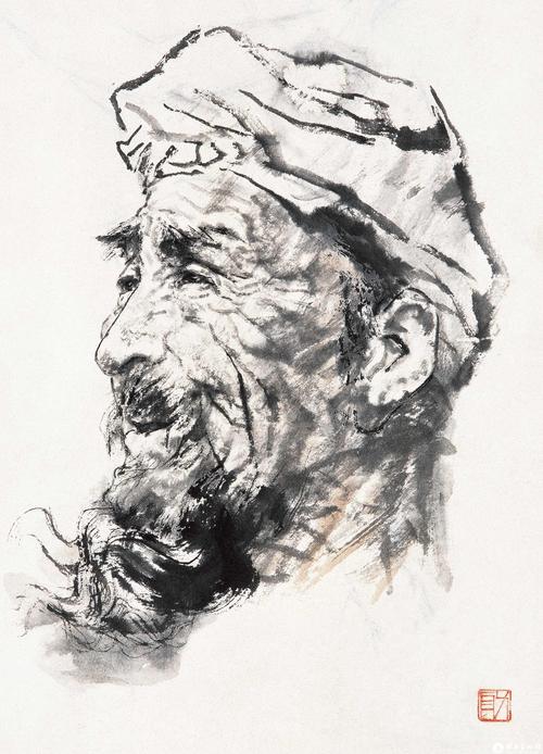 塬上老人001-中国书画/国画/国画-名家杨力舟作品赏析