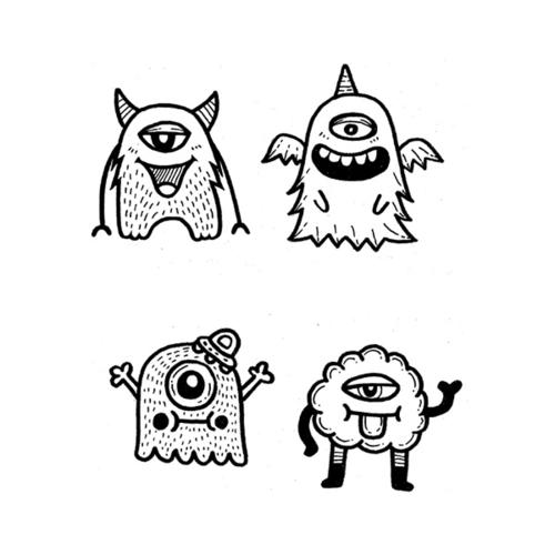 手账简笔画|涂鸦风小怪兽  让手账变得有趣_手帐_简笔