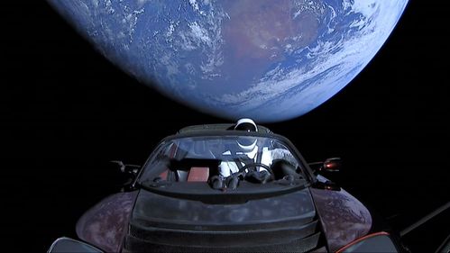 in this handout photo provided by spacex in february 2018, a