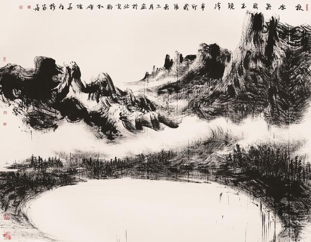 穆家善焦墨山水画作品·鉴赏