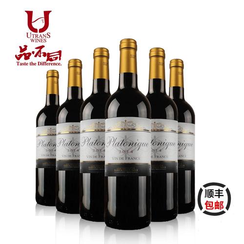 优传酒业 【优传酒业】法国原装进口红酒柏拉图红葡萄酒750ml*6瓶装