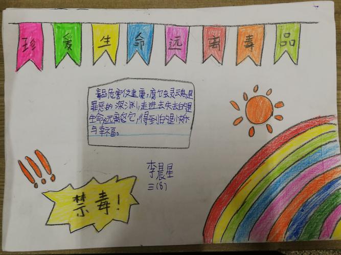 禁毒行动,从我做起!——三八班小学生禁毒手抄报活动报道