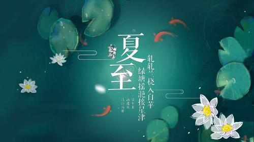 绿色夏荷中国二十四节气之夏至经典高端ppt课件模板  传统节日介绍