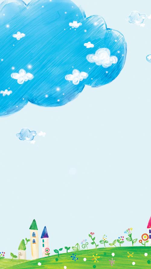 水彩卡通h5背景免抠素材免费下载_觅元素51yuansu.com