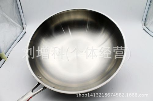 批发米塔尔五层钢无烟炒锅 不锈钢炒锅 无涂层 平底通用32cm
