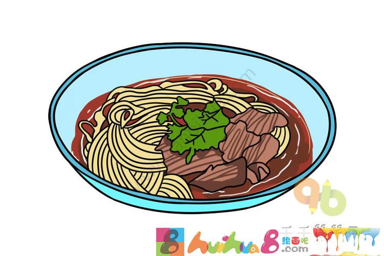 甘肃兰州美食 兰州拉面简笔画