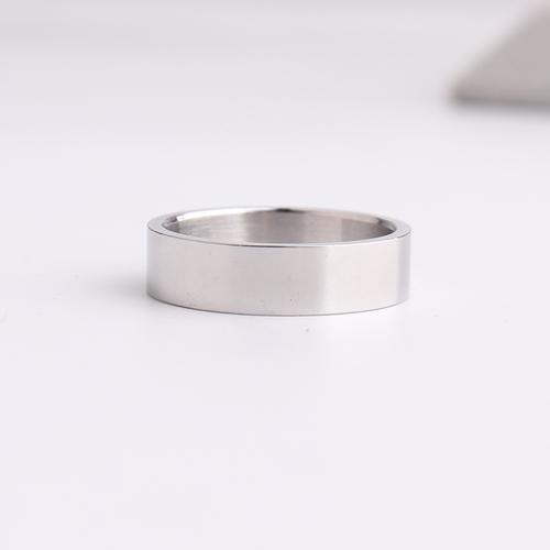6mm厚版银色平角光板钛钢戒指尾戒男戒饰品批发 欧美爆款 酷炫
