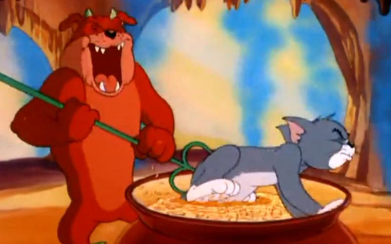 猫和老鼠最诡异的一集汤姆下了地狱被魔鬼放进汤里煮