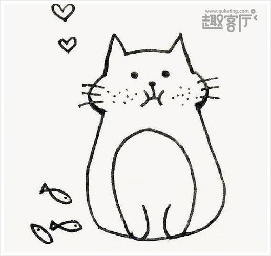 可爱小猫简笔画 卡通猫咪简笔画图片大全