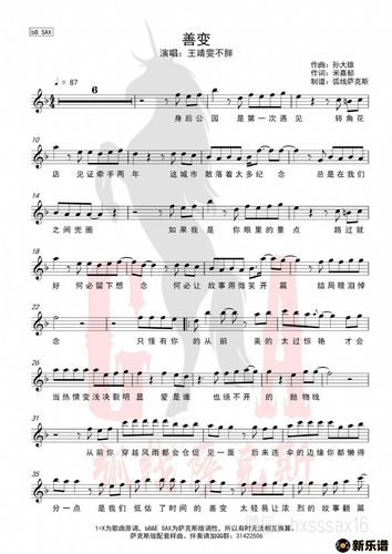 善变简谱王靖雯不胖新乐谱制谱