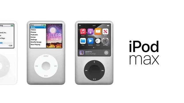 ipod max的设计灵感来自经典的ipod classic,采用3英寸视网膜显示屏