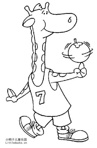 动物简笔画大全:长颈鹿简笔画图片2
