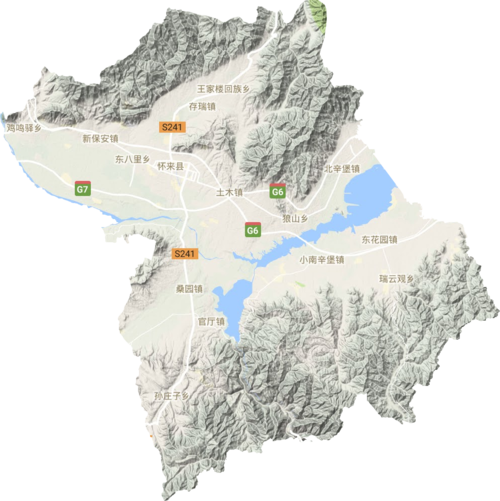 怀来县高清地形地图,怀来县高清谷歌地形地图