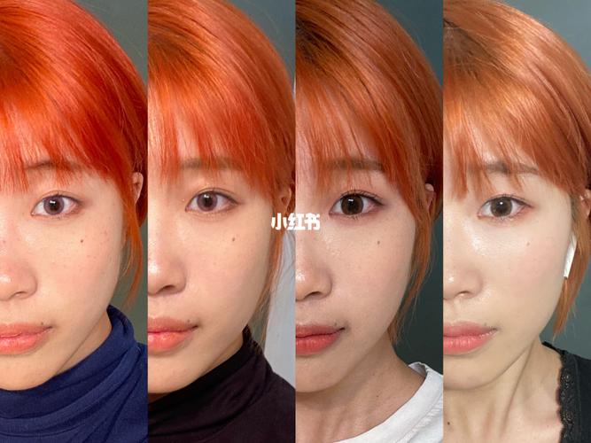 脏橘色短发褪色过程_脏橘色_短发_染发_黑头_显白_时尚_发型