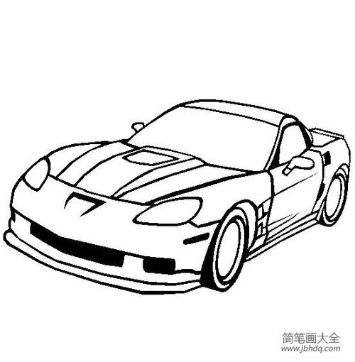 克尔维特zr1超级跑车简笔画图片