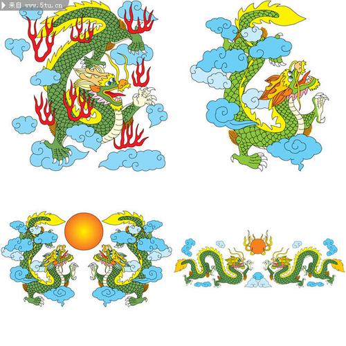 图 中国龙纹图案,主题为中国龙图案,可用作中国龙矢量图,龙素材,青龙
