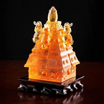 2021牛年财象高升琉璃摆件极上金多宝家居旺事业客厅摆设财象高升桃木