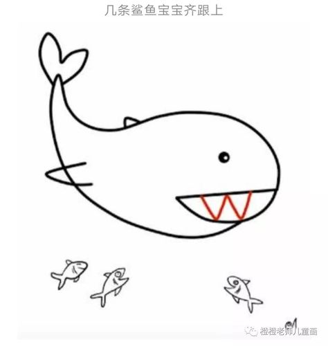 【简笔画】大鲨鱼
