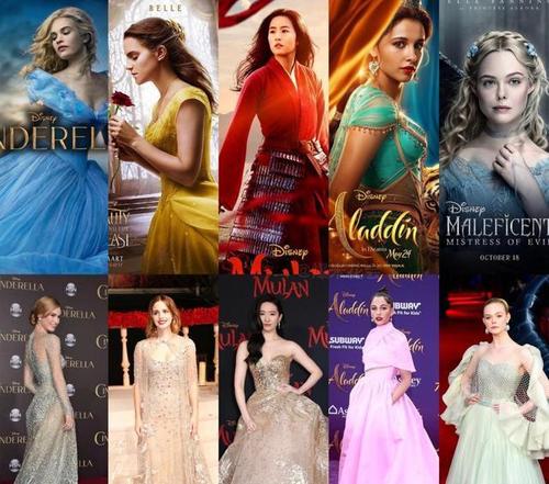 五大迪士尼真人公主电影首映礼,刘亦菲最霸气,艾玛沃森优雅