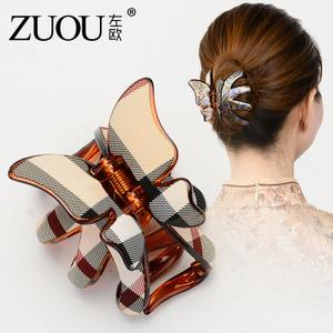 夹头发的夹子抓夹头饰韩国简约盘发中号头夹头花饰品发饰成人发抓