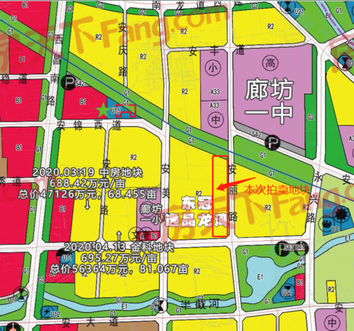 廊坊市安次区2块国有建设用地使用权拍卖,住宅用地起拍价665万/亩