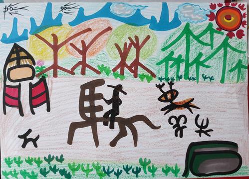 "说文解字,寓教于乐"象形文字创意画——四户小学四年级综合实践活动