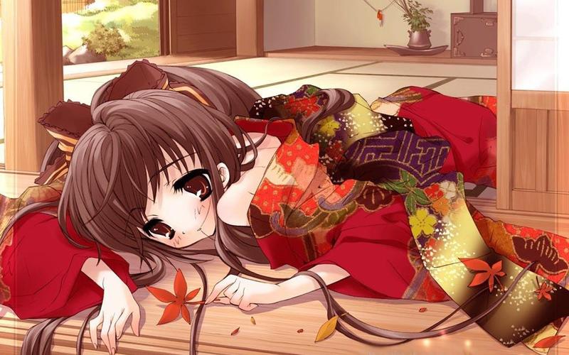 卡通美女电脑桌面壁纸之纯情小美女