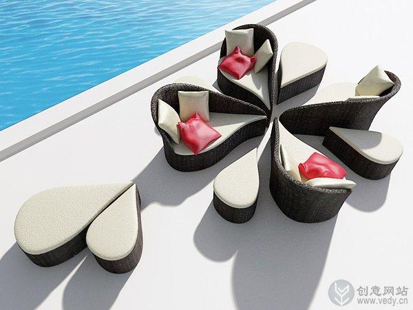 可随意拼凑的花朵形创意组合家具 | 创意铺子