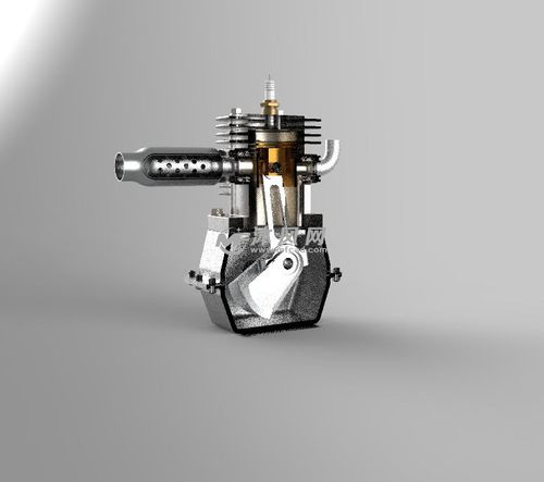 单缸发动机sw模型图 - 动力系统图纸 - 沐风网