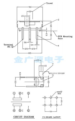 厂家直销msk22d18g2双排卧式拨动开关2p2t六脚侧面2档