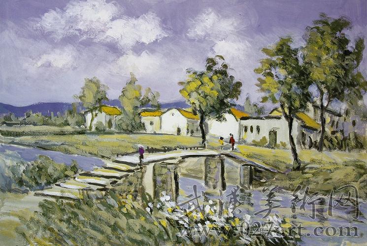 水粉风景画图片,色彩风景美术作品欣赏(15.3.0076)