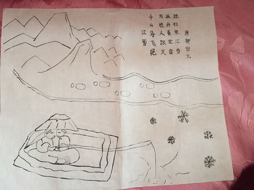 走进古诗词领略中国风——西牟小学一年级二班第四周古诗词配画