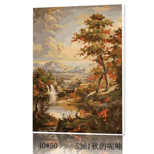数字油画40*50 大幅diy手绘数字油画一张配颜料 画笔绘画装饰画