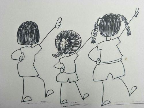 好朋友三人组简笔画 简笔画图片大全-蒲城教育文学网