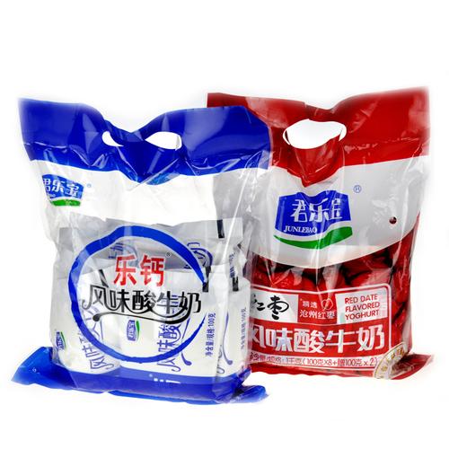 君乐宝乐钙酸奶红枣原味100g*20袋装风味酸牛奶 视频
